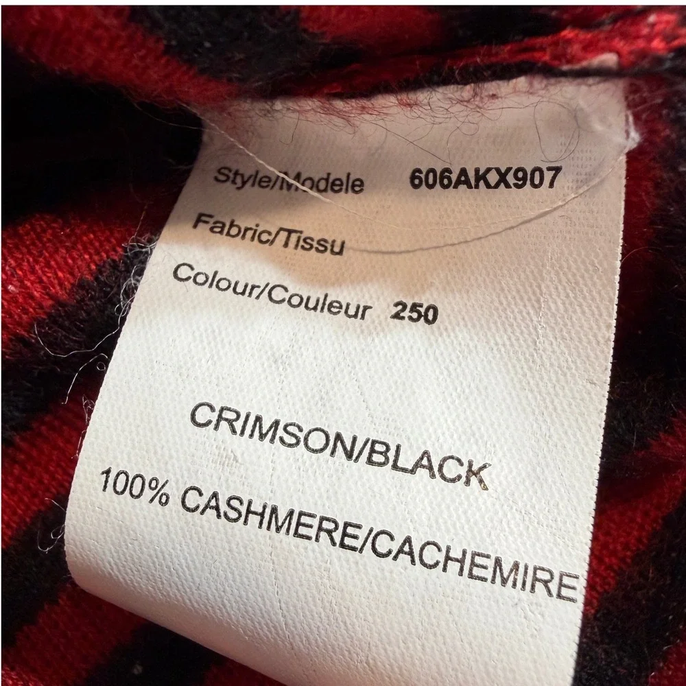 Michael Kors Cashmere Sweater Size S Crimson Black Stripe Short Sleeve